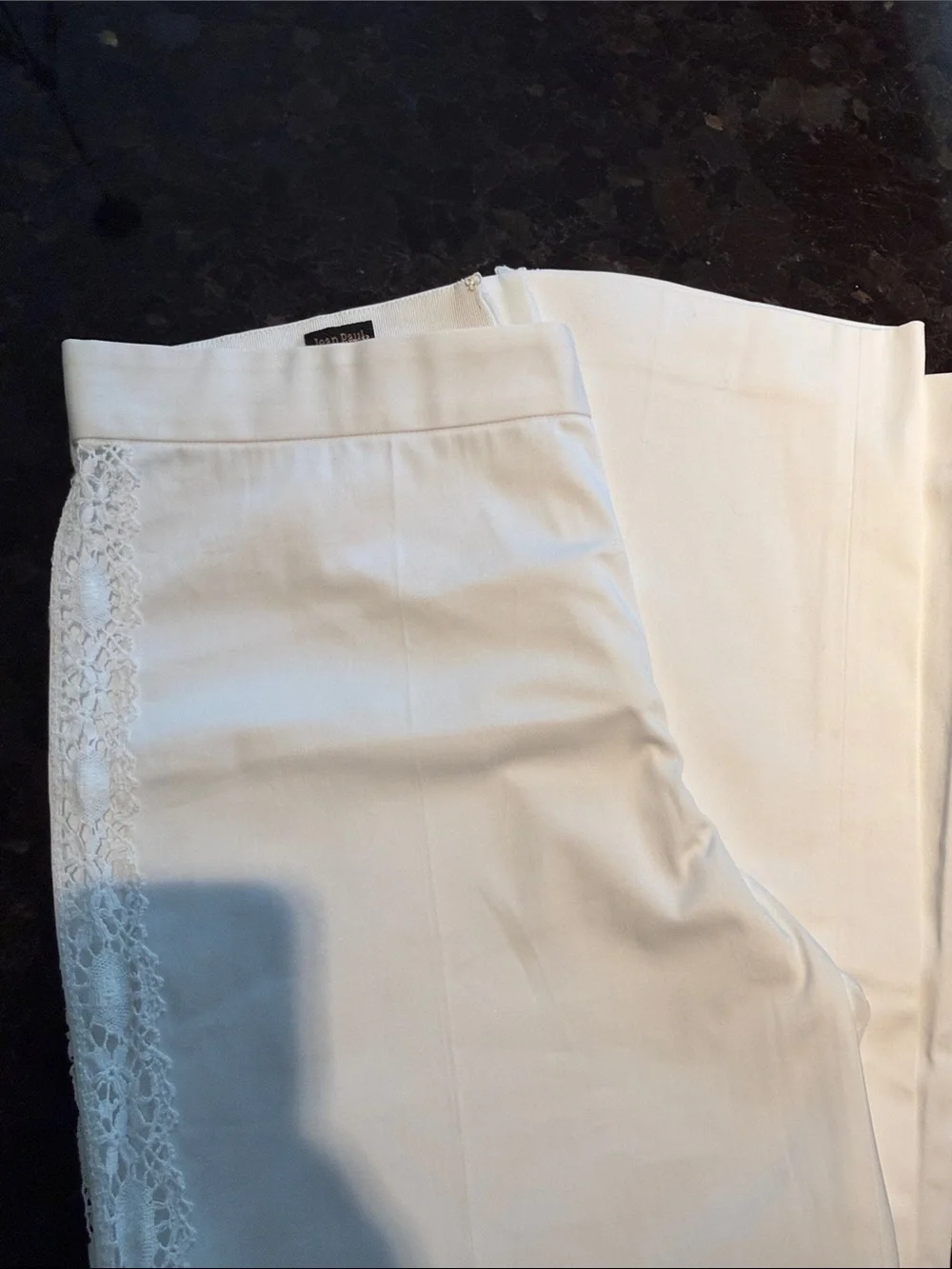 Jean Paul Gaultier White Lace-Trim Skirt